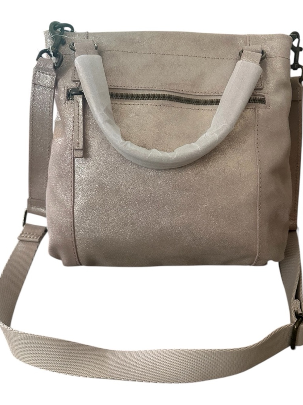 American Leather CO. Bermuda Metallic Wilton Feed Crossbody NWT $165 MSRP - Picture 5 of 16